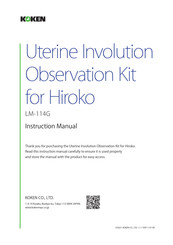 KOKEN Uterine Involution LM-114G Instruction Manual
