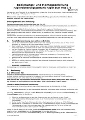 Format Paper Star Plus 3 Operating And Mounting Instructions Manual