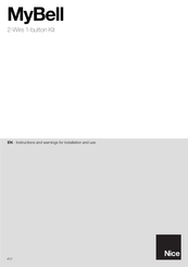 Nice MyBell 2-Wire 1-button Kit Instructions And Warnings For Installation And Use