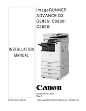 Canon imageRUNNER ADVANCE DX C3830i Installation Manual