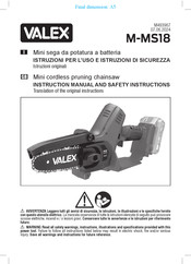Valex M-MS18 Instruction Manual And Safety Instructions