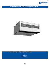 Air Control BOREAS H Instructions For Installation, Use And Maintenance Manual