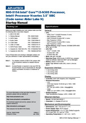 Advantech MIO-5154NL-P6A1 Startup Manual