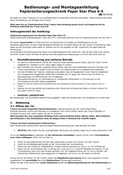 Format Paper Star Plus 5 Operating And Mounting Instructions Manual