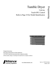 Alliance Laundry Systems UniMac UTS30E Programming Manual