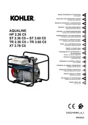 Kohler AQUALINE HP 2.26 C5 Instruction And Maintenance Manual