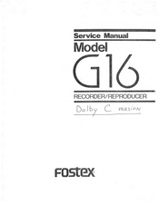 Fostex G16 Service Manual