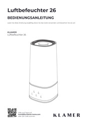 Klamer Humidifier 26 Instruction Manual