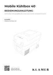 Klamer Mobile cooler 40 Instruction Manual