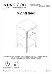 DUSK Nell NEL-GRE-TC-SH Instruction Booklet
