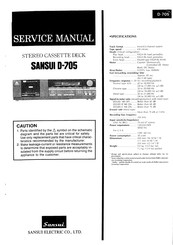 Sansui D-705 Service Manual