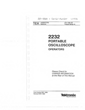 Tektronix 2232 User Manual