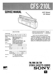 Sony CFS-210L Service Manual
