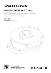 Klamer Waffle Maker Pro 1000 User Manual