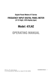 Mg 47 Series Operating Manual