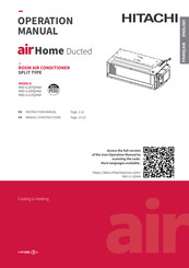Hitachi airHome Ducted RAD-GJ07QHAA Operation Manual