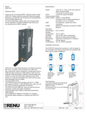 Renu Electronics GWY-910 Manual