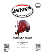 Meyer FORMULA F3-1460 Owner/Operator’s Manual & Parts Book
