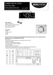 Bergstrom P222 Instructions For Use Manual