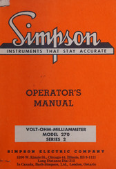 Simpson 2 Series Operator's Manual