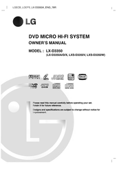 LG LX-D3350D Owner's Manual