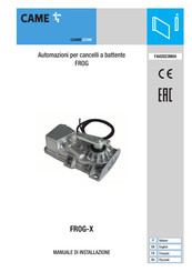CAME FROG-X Manual