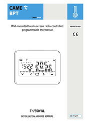 CAME BPT TH/550 WL Installation And Use Manual