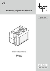 Bpt TA/600 Installer And User Manual