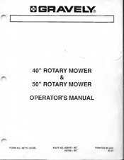 Gravely 45810 Operator's Manual