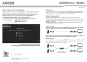 ADDER AdderView Matrix Quick Start