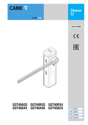 CAME GGT40RX4 Manual