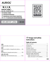 Auriol 4-LD6182-1-4 Usage And Safety Instructions