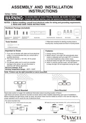 Vaxcel T0702 Assembly And Installation Instructions Manual
