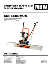 MBW SCREEDEMON WS500 Operator's Safety And Service Manual