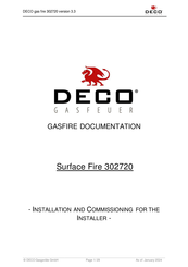 Deco Surface Fire 302720 Installation Manual