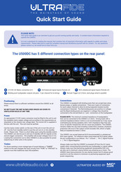 XTA ULTRAFIDE U500DC Quick Start Manual