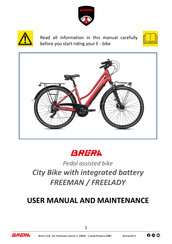 BRERA FREELADY User Manual And Maintenance
