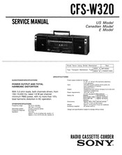 Sony CFS-W320 Service Manual