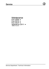 Volkswagen SpaceFox 2012 Maintenance Manual