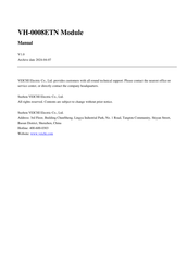 Veichi Electric VH-0008ETN Manual