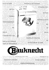 Bauknecht WA 7743 Instruction Manual