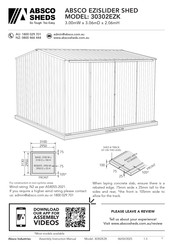 ABSCO SHEDS 30302EZK Manual