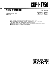 Sony CDP-H1750 Service Manual