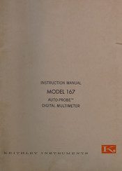 Keithley AUTO-PROBE 167 Instruction Manual