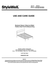 StyleWell Platform Bed XMB3002 Use And Care Manual