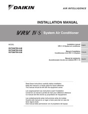 Daikin VRV IV-S RXTQ60TBVJUB Installation Manual