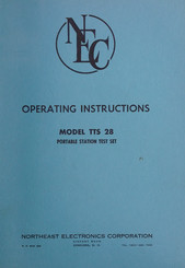 NEC TTS 28 Operating Instructions Manual