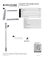 Solatube HSE Skylight Shade Installation Instructions Manual