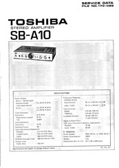 Toshiba SB-A10 Service Data