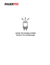 pagertec Alpha TXT Quick Start Manual